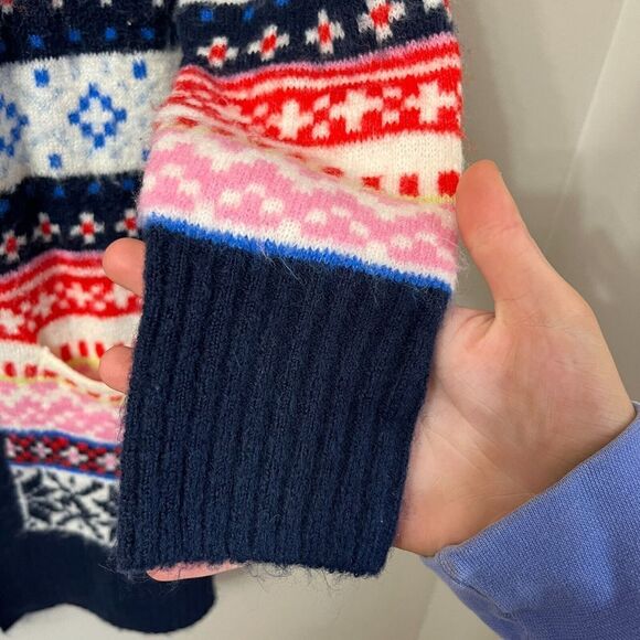 Old Navy Womens Multicolor Knit Nordic Print Open Front Cardigan Sweater XS - Picture 5 of 8